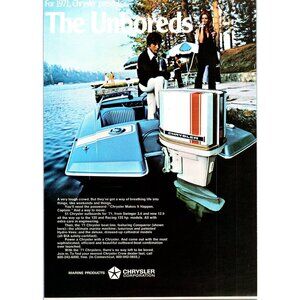 1971 Chrysler Marine 120hp Outboard Motor Vintage Print Ad 70s Fashion Wall Art
